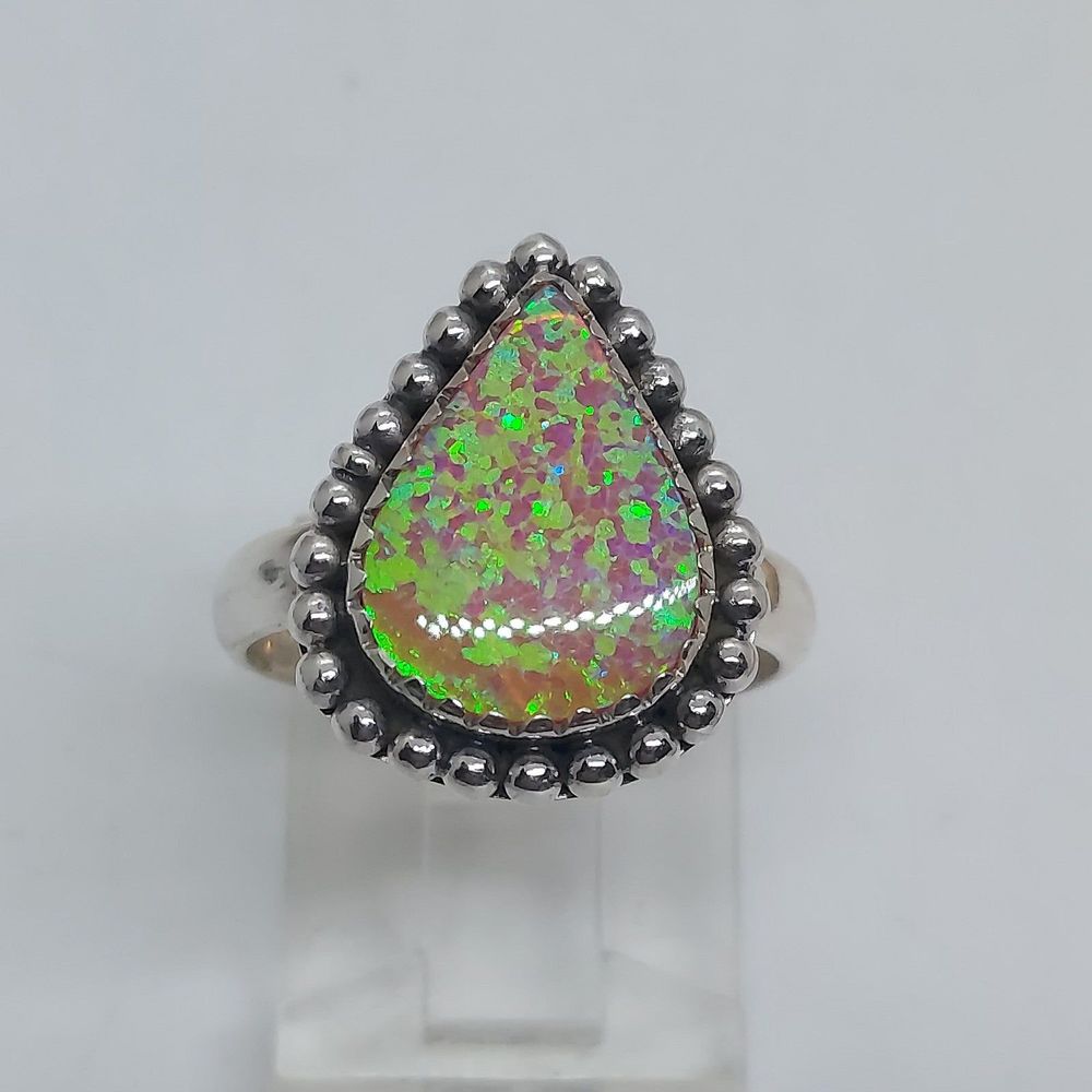Opal Ring‎ 925 Sterling silver size 7.25